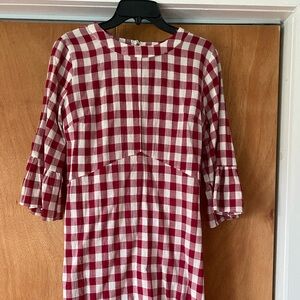 Red and White Gingham Dress